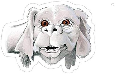 Falkor - Neverending Story Decal Sticker - White Cartoon Style - Auto, Wall, Laptop, Cell, Truck Sticker for Cars, Trucks in Saudi Arabia