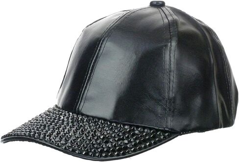 Something Special Women's Faux Leather Bling Baseball Cap with Crystal Brim in Saudi Arabia
