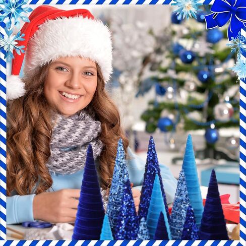 Ireer 12 Pcs Christmas Velvet Trees Set Various Size Velvet Cone Modern Decorations Indoor Table Tree Centerpiece Minimalist Xmas Holiday Winter Home Decor(Purple) in Saudi Arabia
