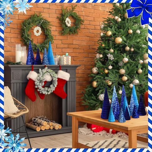 Ireer 12 Pcs Christmas Velvet Trees Set Various Size Velvet Cone Modern Decorations Indoor Table Tree Centerpiece Minimalist Xmas Holiday Winter Home Decor(Purple) in Saudi Arabia