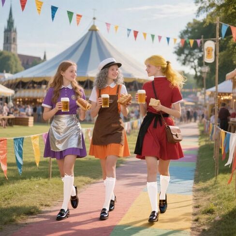 CIEOVO 3 أزواج جوارب Oktoberfest للنساء جوارب طويلة مكشكشة من الدانتيل مع أقواس جوارب بيضاء من الساتان وجوارب بيضاء من الساتان للنساء لوليتا in Saudi Arabia