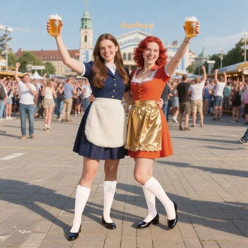 CIEOVO 3 أزواج جوارب Oktoberfest للنساء جوارب طويلة مكشكشة من الدانتيل مع أقواس جوارب بيضاء من الساتان وجوارب بيضاء من الساتان للنساء لوليتا in Saudi Arabia