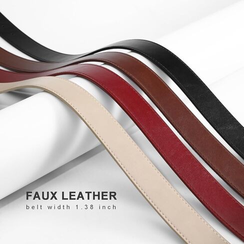 Women Belt for Jeans Pants Fashion Buckle Waist Faux Leather Belts for Ladies Dresses in Kuwait