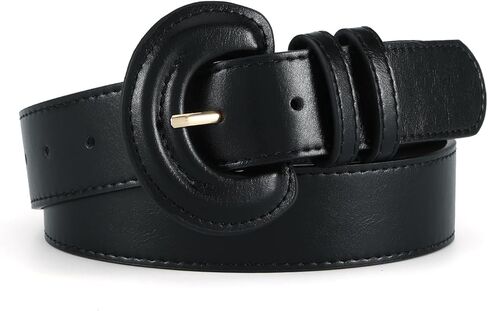 Women Belt for Jeans Pants Fashion Buckle Waist Faux Leather Belts for Ladies Dresses in Kuwait