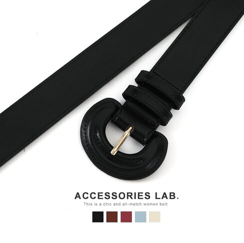 Women Belt for Jeans Pants Fashion Buckle Waist Faux Leather Belts for Ladies Dresses in Kuwait