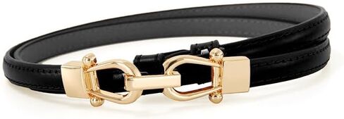 Slim Leather Belt for Women - Adjustable Thin Waist Belt with Metal Buckle for Jeans, Pants & Dresses in Saudi Arabia