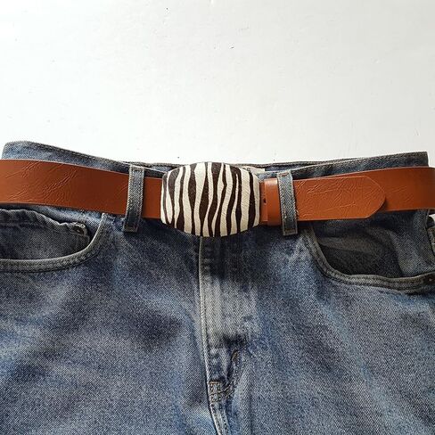 Western Zebra Printed Cow Hair Buckle Belt in Saudi Arabia