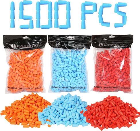 SNR 32dB Foam Ear Plugs, Disposable Hearing Protection, Orange Blue Red, Bulk Pack (Red (500PCS), One Size) in Saudi Arabia