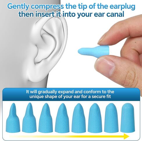 SNR 32dB Foam Ear Plugs, Disposable Hearing Protection, Orange Blue Red, Bulk Pack (Red (500PCS), One Size) in Saudi Arabia