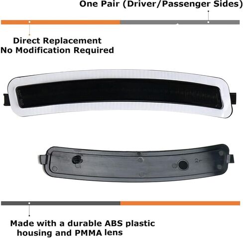iJDMTOY Euro Black-Out Smoked Front Bumper Side Marker Reflex Lens متوافق مع BMW 2017-2022 G30 530i 530e 540i 545i 550i M550i M5، استبدل عاكسات العنبر OEM in Saudi Arabia
