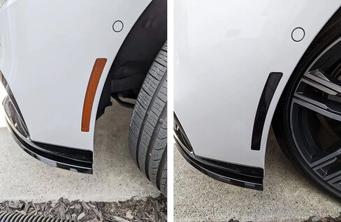 iJDMTOY Euro Black-Out Smoked Front Bumper Side Marker Reflex Lens متوافق مع BMW 2017-2022 G30 530i 530e 540i 545i 550i M550i M5، استبدل عاكسات العنبر OEM in Saudi Arabia