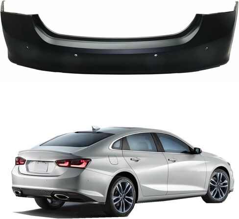 Silscvtt Primed Rear Bumper Cover Plastic with Parking Assist Sensor Holes Replacement for Malibu 2016-2018 GM1100979 in Saudi Arabia