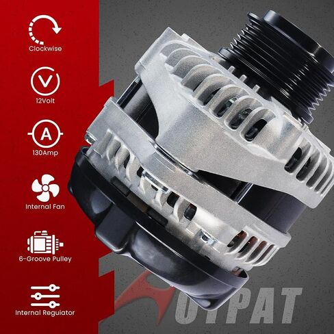 Output Alternator for:-Honda Odyssey 3.5L EX 2014 2015 2016 2017, EX-L 2014-2017, LX 2014-2017, SE 2016 2017, Touring, Touring Elite 2014-2017 3.5L V6, 12V 130Amp CW OE# 31100-RV0-A11, 11775N in Saudi Arabia