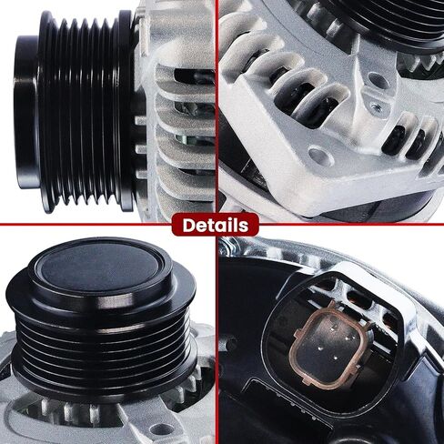 Output Alternator for:-Honda Odyssey 3.5L EX 2014 2015 2016 2017, EX-L 2014-2017, LX 2014-2017, SE 2016 2017, Touring, Touring Elite 2014-2017 3.5L V6, 12V 130Amp CW OE# 31100-RV0-A11, 11775N in Saudi Arabia