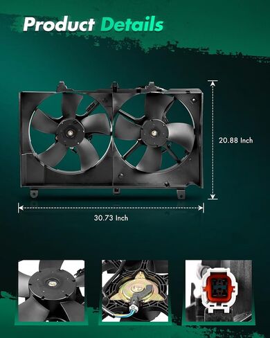 SCITOO Radiator Condenser Condenser Cooling Fan Compatible with 2003-2007 for Infiniti G35 for Nissan 350Z NI3115127 in Saudi Arabia