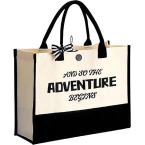 Engagement Gift Bag Bridal Wedding Shower Gift Bag Tote Bachelorette Large Let The Adventure Begin Bride Tote Congratulations Retirement Best Road Trip Gifts Totes For Women Gifts in Saudi Arabia