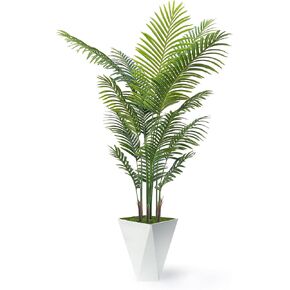 Artificial Palm Trees 6FT Tall Fake Palm Tree Indoor,Faux Tropical Areca Floor Plant with White Tall Planter, Fake Silk Plants in Pot for Home Office Living Room Bedroom Decor in Saudi Arabia