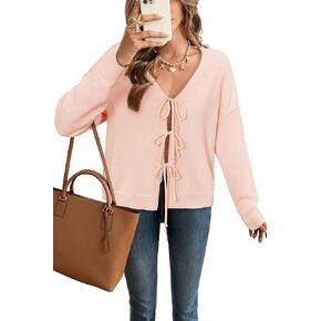 Arach&Cloz Women's Cozy Cotton Tie Front Fall Trendy Bow Cardigan Sweaters 2025 in Saudi Arabia