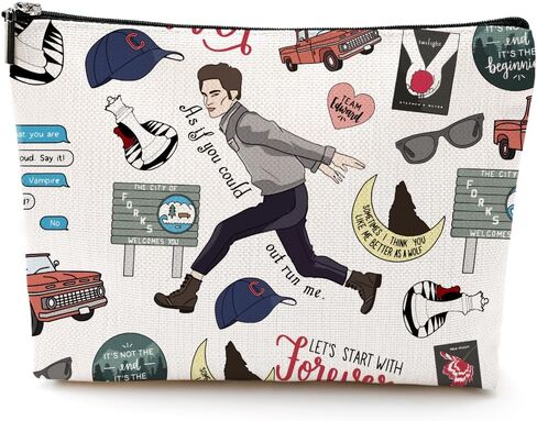 حقيبة مكياج LONGXIN Twilight Merch حقيبة مستحضرات التجميل هدية مستوحاة من فيلم إدوارد Edw Vampire Gift برنامج تلفزيوني هدايا مستوحاة للفتيات محبي مصاصي الدماء إدوارد بيلا محبي الأفلام in Kuwait