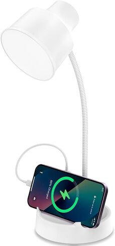 Energetic LED Desk Lamp with Phone Holder, Table Lamp with AC Outlet, Adjustable Flexible Gooseneck, 4000K, Eye-Care Reading Light for Bedroom, Study, Computer Desk, Living Room, Home Office, Black in Saudi Arabia