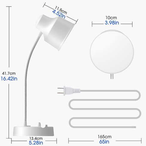 Energetic LED Desk Lamp with Phone Holder, Table Lamp with AC Outlet, Adjustable Flexible Gooseneck, 4000K, Eye-Care Reading Light for Bedroom, Study, Computer Desk, Living Room, Home Office, Black in Saudi Arabia