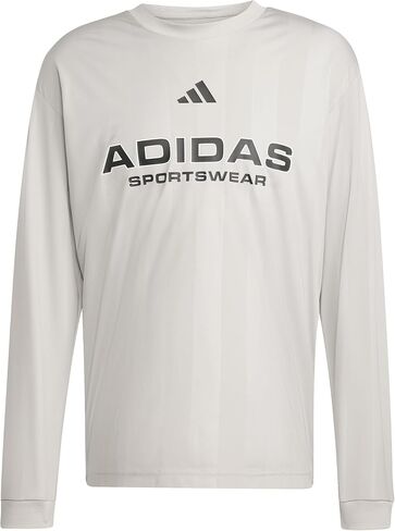 adidas Men's House of Tiro Long Sleeve Jacquard Jersey, Metal Grey, Small in Saudi Arabia