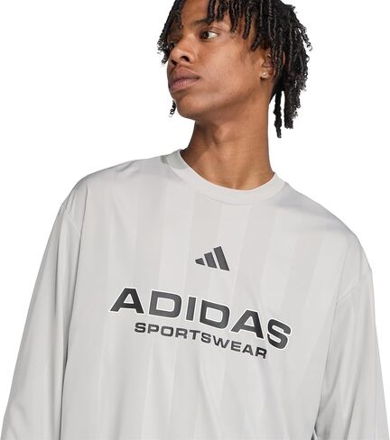 adidas Men's House of Tiro Long Sleeve Jacquard Jersey, Metal Grey, Small in Saudi Arabia