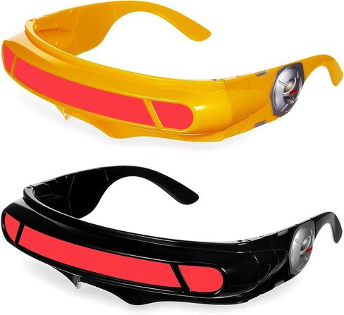 Frienda 2 Pairs Futuristic Narrow Cyclops Sunglasses Robot Space Costume Cyclops Color Lens Shield Party Mirror Mono Wrap Sunglasses in Saudi Arabia