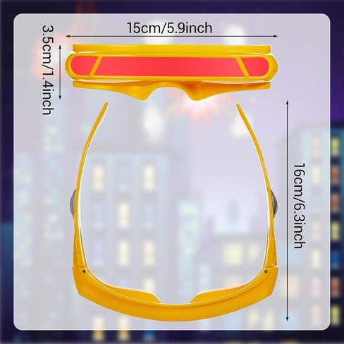 Frienda 2 Pairs Futuristic Narrow Cyclops Sunglasses Robot Space Costume Cyclops Color Lens Shield Party Mirror Mono Wrap Sunglasses in Saudi Arabia