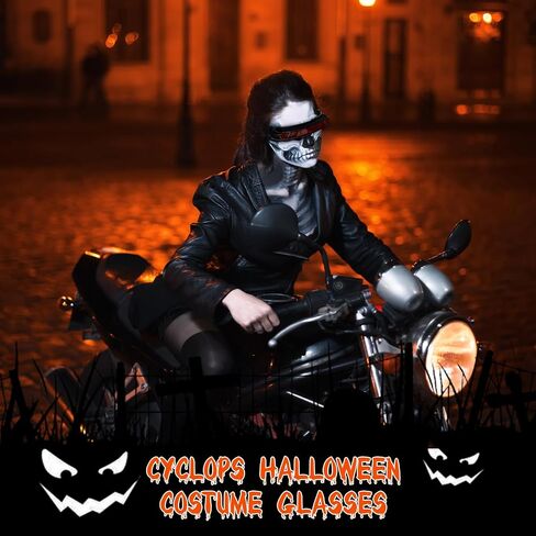Frienda 2 Pairs Futuristic Narrow Cyclops Sunglasses Robot Space Costume Cyclops Color Lens Shield Party Mirror Mono Wrap Sunglasses in Saudi Arabia