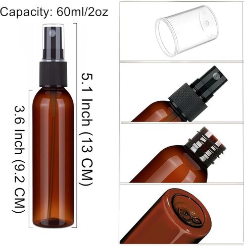 SINIDE Spray Bottles 30 ml/1 oz, 4 Pack Clear Empty Fine Mist Plastic Mini Travel Bottle Set, Portable Refillable Makeup Sprayer Containers for Perfume, Liquids, Aromatherapy, Small Size in Saudi Arabia