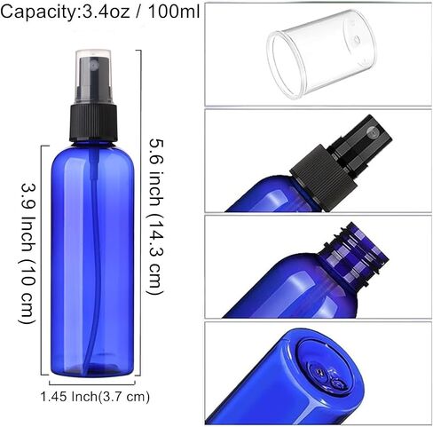 SINIDE Spray Bottles 30 ml/1 oz, 4 Pack Clear Empty Fine Mist Plastic Mini Travel Bottle Set, Portable Refillable Makeup Sprayer Containers for Perfume, Liquids, Aromatherapy, Small Size in Saudi Arabia