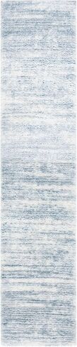 SAFAVIEH Tahoe Shag Collection Runner Rug - 2' x 9', Blue & Ivory, Modern Design, Plush 1.2-inch Thick, Ideal for High Traffic Areas in Living Room, Bedroom, Dining (THO653M-29) in Saudi Arabia