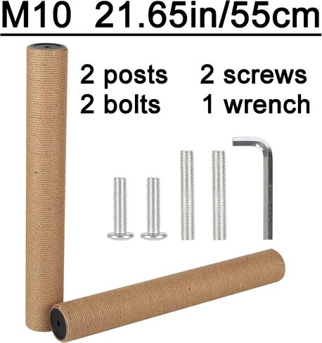 7.4cm 2.91in Diameter Cat Tree Scratching Post Replacement Jute Pole Parts for Cat Tower (15.75in/40cm, M10*2poles) in Kuwait