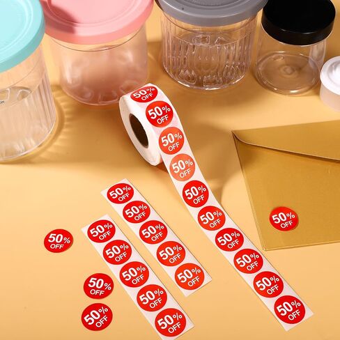 1000pcs 20% Discount Stickers, 1 Inch Round Self Adhesive 20 Percent Off Stickers Practical Promotion Labels Sales Tags for Retail Store Supermarkets Shops (Red) in Kuwait