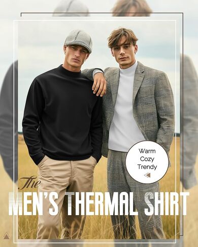 مجموعة من 3 تيشيرتات رجالية بأكمام طويلة، سترات صوفية حرارية، قمصان ذات ياقة مدورة وهمية، قمصان داخلية صلبة أساسية in Kuwait