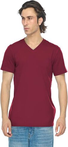 JustBlanks Unisex Short Sleeve Jersey V-Neck T-Shirt - 3005 in Kuwait