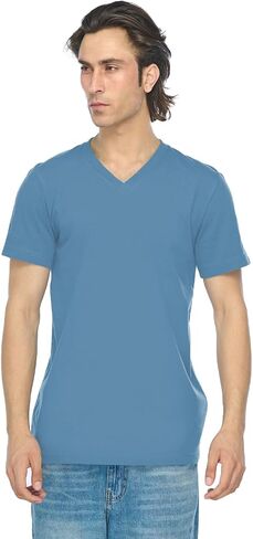 JustBlanks Unisex Short Sleeve Jersey V-Neck T-Shirt - 3005 in Kuwait