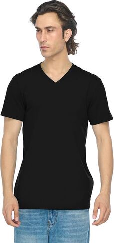 JustBlanks Unisex Short Sleeve Jersey V-Neck T-Shirt - 3005 in Kuwait