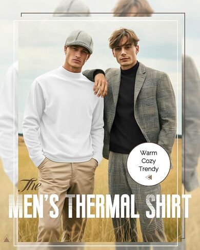 3 Pack Men's Long Sleeve Tees, Thermal Pullover Sweaters Mock Turtleneck Tops Basic Solid Undershirts in Saudi Arabia