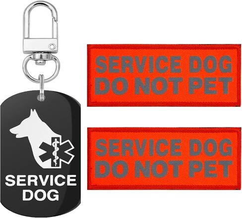 Do Not Pet Patch 2 Pcs Service Id Dog Tag Easily Attach to Collar, Harness (Small-1.18 x 4.33) in Kuwait