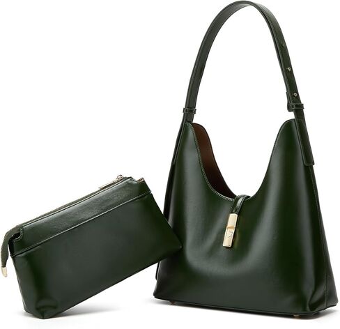 Vintage PU Leather Handbags for Women Tote Bag 2pcs Hobo Shoulder Cluth Purse in Saudi Arabia