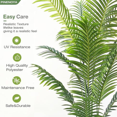 Artificial Palm Trees 6FT Tall Fake Palm Tree Indoor,Faux Tropical Areca Floor Plant with White Tall Planter, Fake Silk Plants in Pot for Home Office Living Room Bedroom Decor in Saudi Arabia