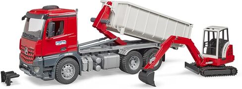 Bruder 03767 Man TGS Truck with Roll Off Container و Schäffer Compact Loader 2630 in Kuwait
