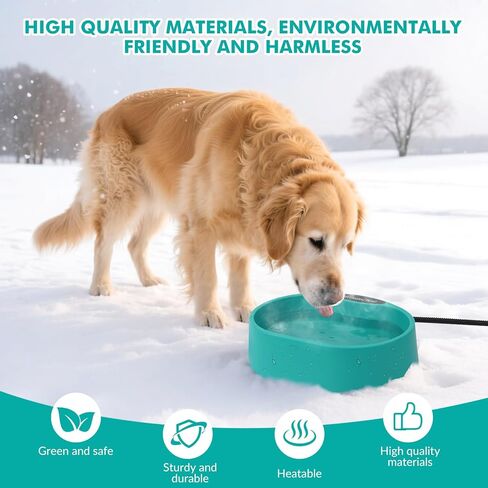 وعاء ماء ساخن للكلاب والقطط، وعاء للحيوانات الأليفة مُدفأ في الهواء الطلق مع سلك مقاوم للمضغ، طبق حراري ذكي في الشتاء للكلاب والقطط والدجاج والبط والأرانب، 108 أونصة 30 واط in Kuwait