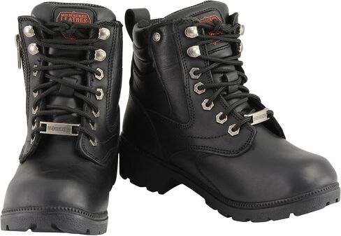 Milwaukee Leather Women's Black Waterproof Lace-Up Motorcycle Biker Rider Boots w/Side Zipper MBL9321WP in Saudi Arabia