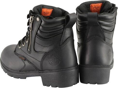 Milwaukee Leather Women's Black Waterproof Lace-Up Motorcycle Biker Rider Boots w/Side Zipper MBL9321WP in Saudi Arabia