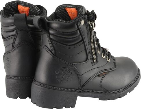 Milwaukee Leather Women's Black Waterproof Lace-Up Motorcycle Biker Rider Boots w/Side Zipper MBL9321WP in Saudi Arabia