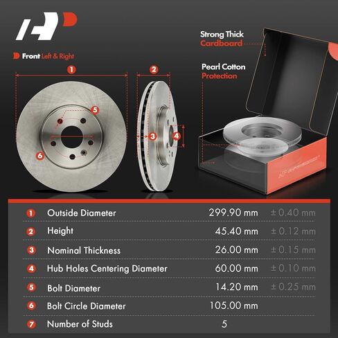 A-Premium 6-PC Set 11.80 inch (299.90mm) Front Vented Disc Brake Rotors + Ceramic Pads Kit Compatible with Select Buick and Chevrolet Models - 2013-2017 - Encore, Trax in Saudi Arabia