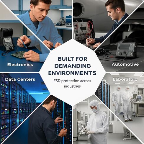 ESD Jacket with Snap Cuff - Level 3 Certified Anti-Static Smock - Lightweight Protective Workwear for Electronics & Labs in Kuwait